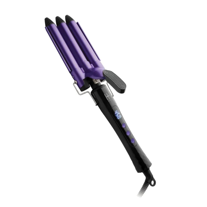Hot & Hotter Digital Ceramic 3 Barrel Waver 3/4 Inch, 1 Count, Purple