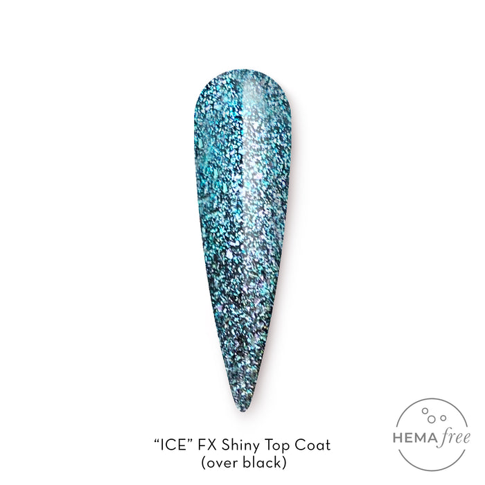 Ice | Hema Free Shiny Flake Top Coat | FX by Fuzion 15ml