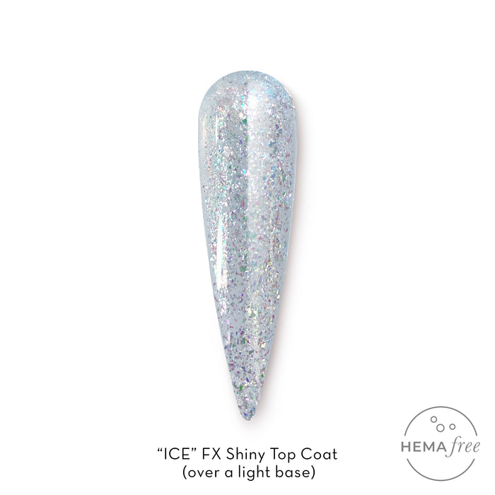 Ice | Hema Free Shiny Flake Top Coat | FX by Fuzion 15ml