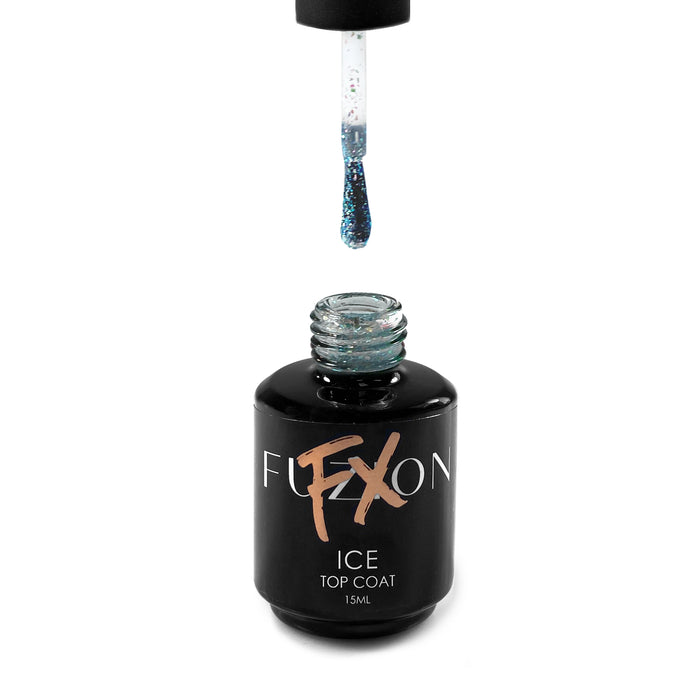 Ice | Hema Free Shiny Flake Top Coat | FX by Fuzion 15ml