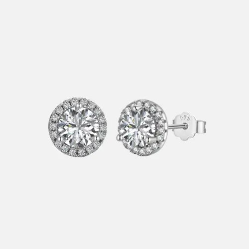 Iced Circle Stud Earrings - S925