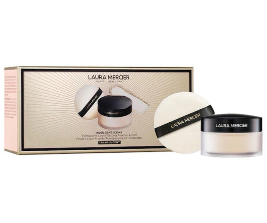 Indulgent Icons Translucent Loose Powder & Velour Puff Duo Gift Set Laura Mercier