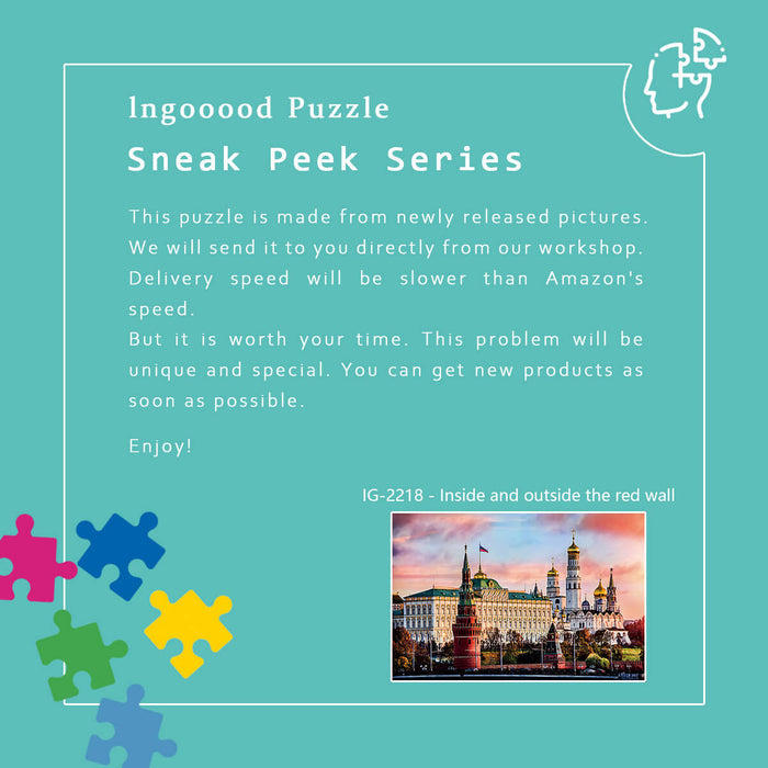 Ingooood Wooden Jigsaw Puzzle 1000 Piece - Inside and outside the red wall - Ingooood jigsaw puzzle 1000 piece