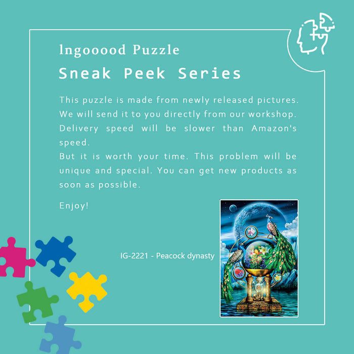 Ingooood Wooden Jigsaw Puzzle 1000 Piece - Peacock dynasty - Ingooood jigsaw puzzle 1000 piece