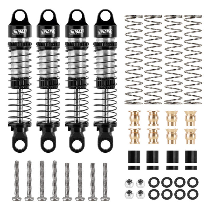 INJORA 53mm Threaded Oil Shocks for 1/18 Redcat Ascent18 - 4pcs black