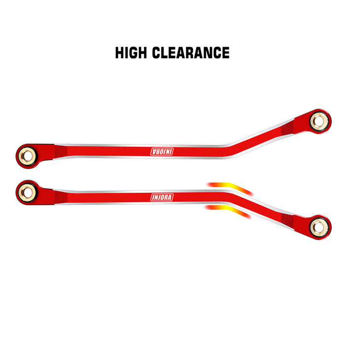 INJORA CNC Aluminium High Clearance Links Set for 1/18 TRX4M High Trail K10 F150 (4M-73) - Red