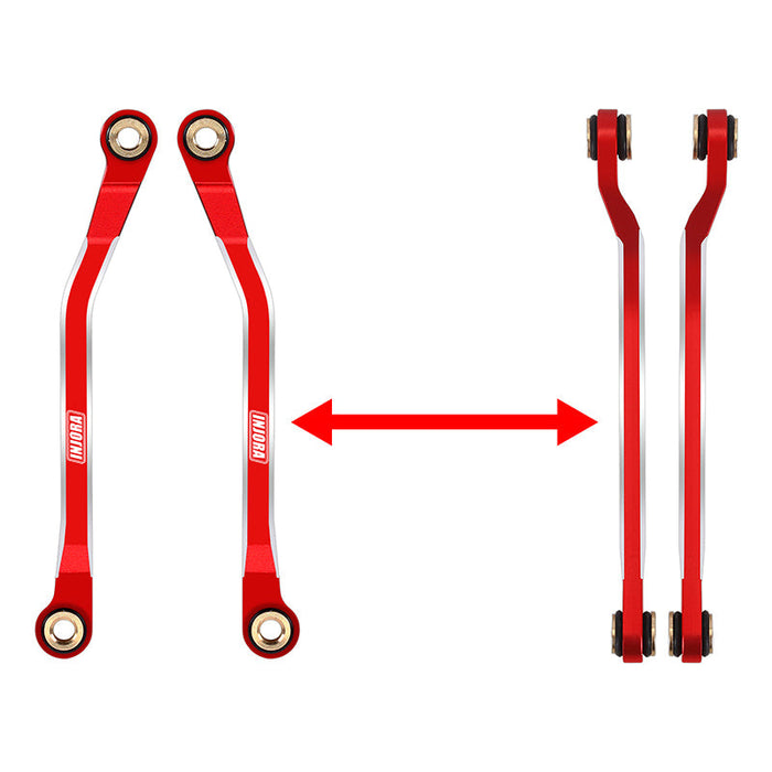 INJORA CNC Aluminium High Clearance Links Set for 1/18 TRX4M High Trail K10 F150 (4M-73) - Red