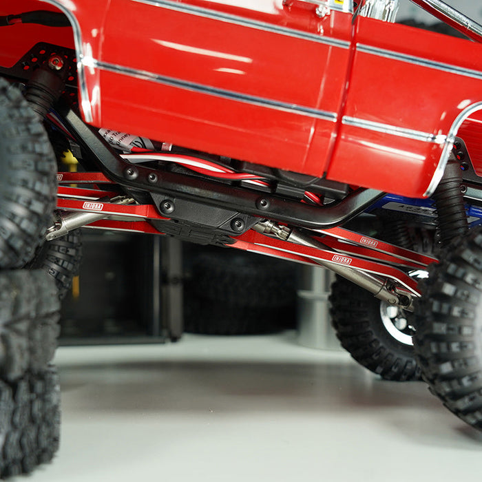 INJORA CNC Aluminium High Clearance Links Set for 1/18 TRX4M High Trail K10 F150 (4M-73) - Red