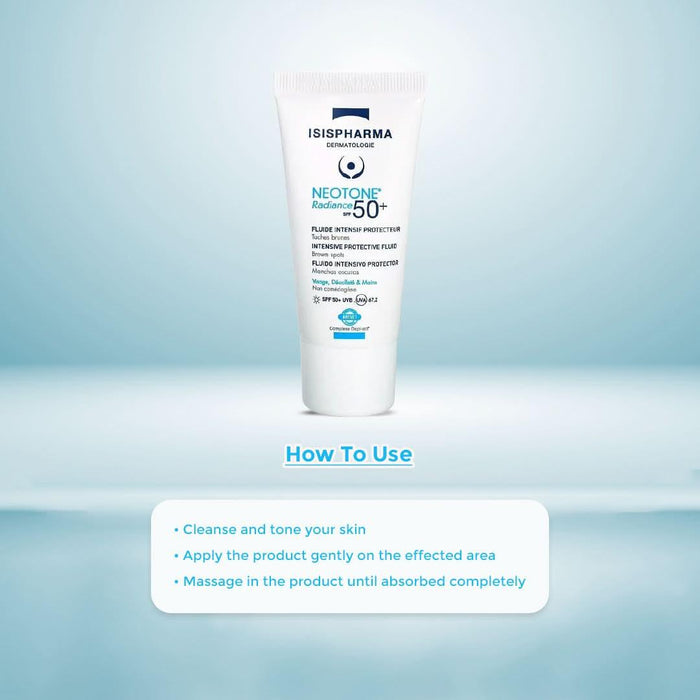 ISISPHARMA Neotone Radiance skincare product with Guideline