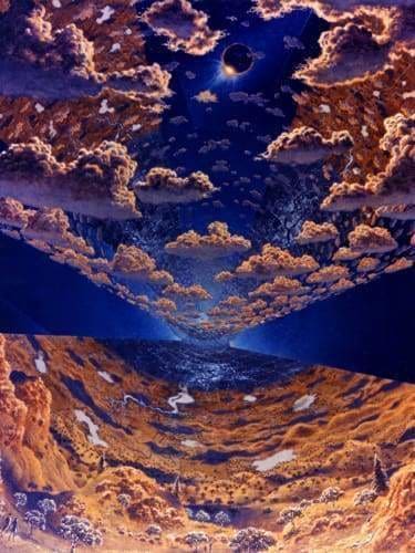 Abstract Diamond Painting Kit - Island Three Eclipse-Square 15x20cm-