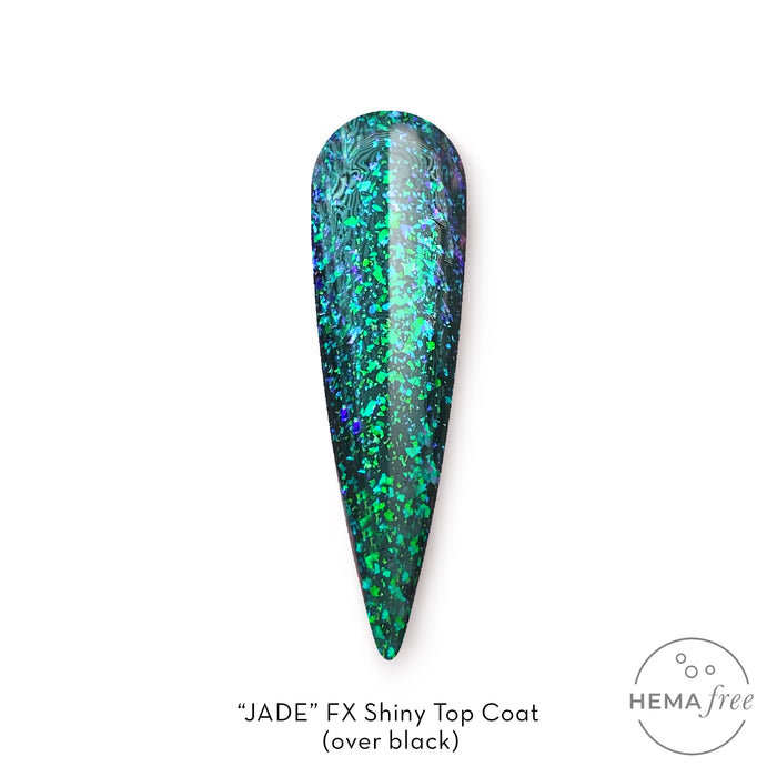 Jade | Hema Free Shiny Flake Top Coat | FX by Fuzion 15ml
