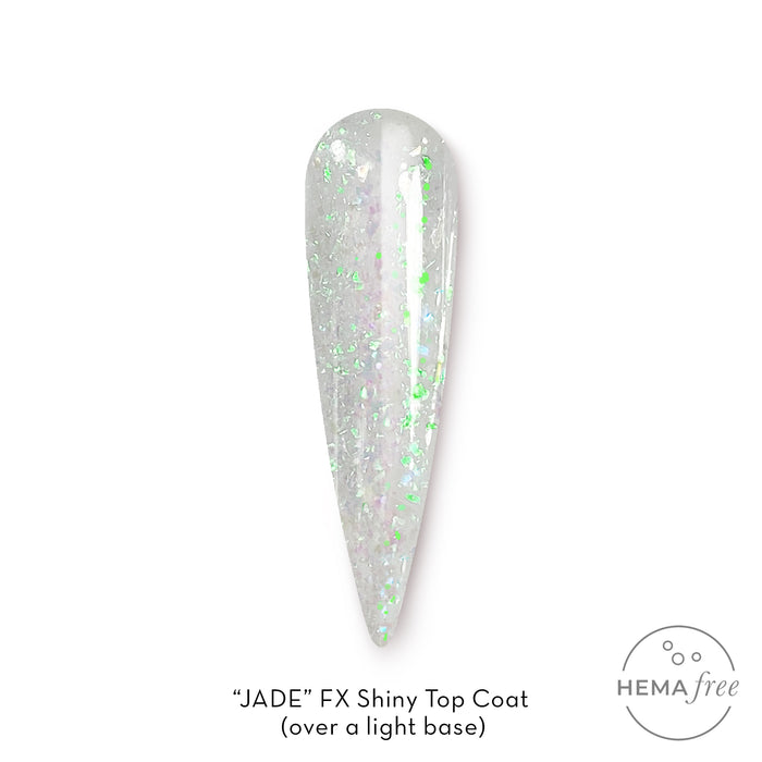 Jade | Hema Free Shiny Flake Top Coat | FX by Fuzion 15ml