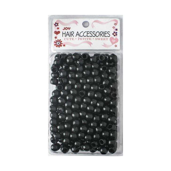 ANNIE large black hair beads in clear plastic pack for braiding and styling hair accessories