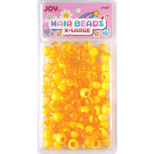 Joy Round Hair Beads X-Large, 100 Count, Two Tone Pastel Yellow