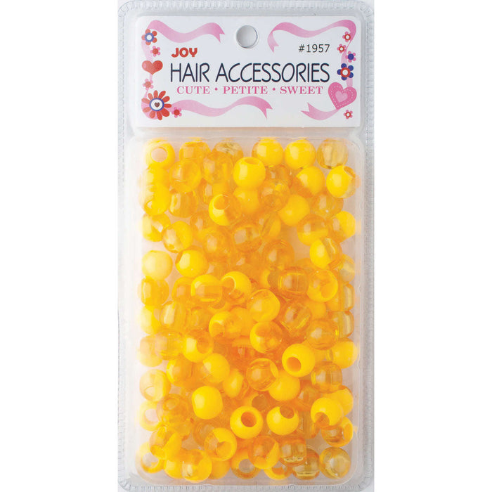Joy Round Hair Beads X-Large, 100 Count, Two Tone Pastel Yellow