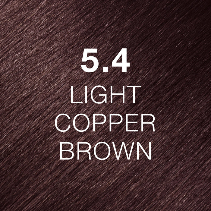 GK Hair Juvexin Cream Color Coppers 5.4 Light Copper Brown hair texture close-up in plum-toned reddish brown
