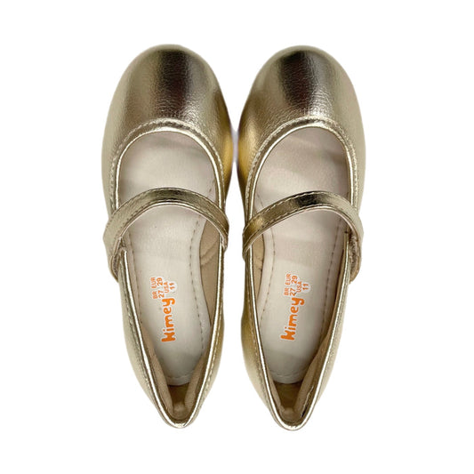 Kimey Gold Velcro Strap Ballet Flat