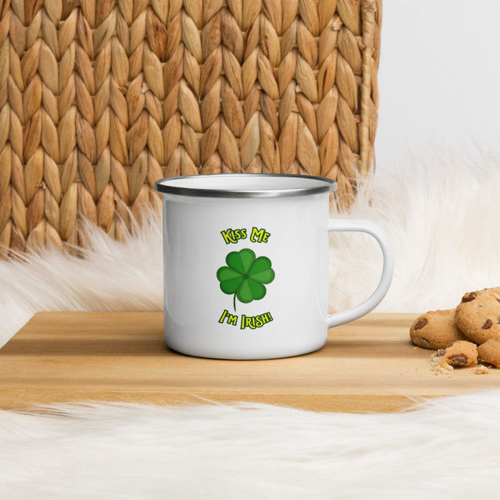 Kiss Me I'm Irish Enamel Mug