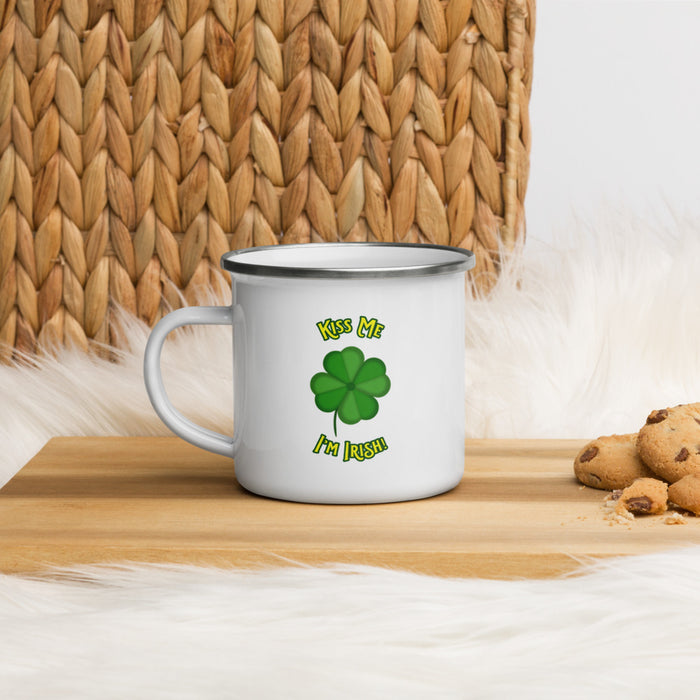 Kiss Me I'm Irish Enamel Mug
