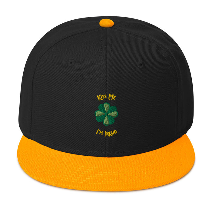 Kiss Me I'm Irish! Four Leaf Clover Snapback Hat