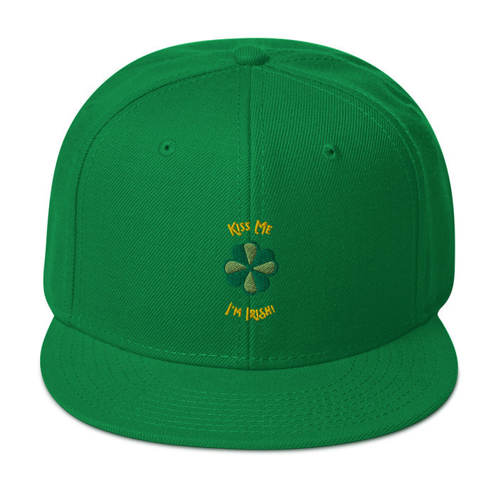 Kiss Me I'm Irish! Four Leaf Clover Snapback Hat