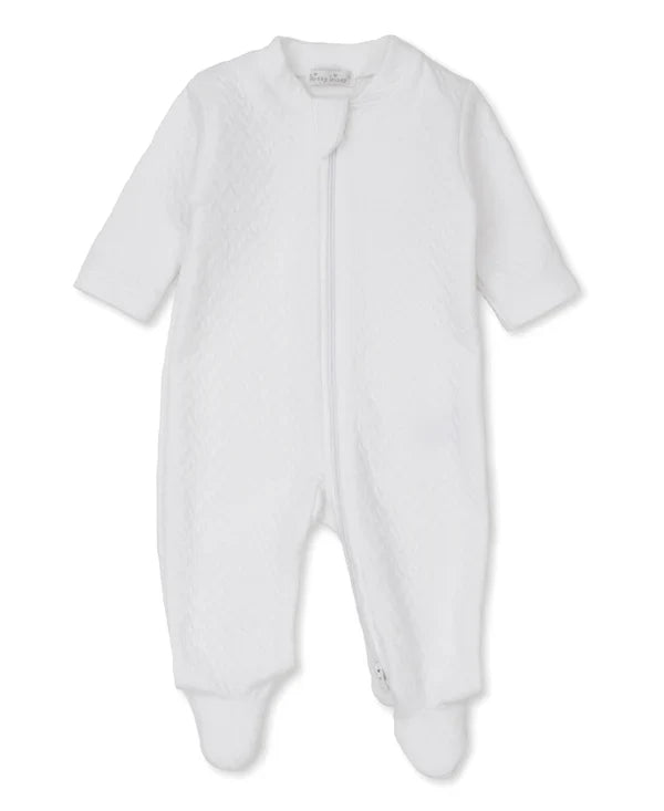 Kissy Kissy Jacquard Footie White