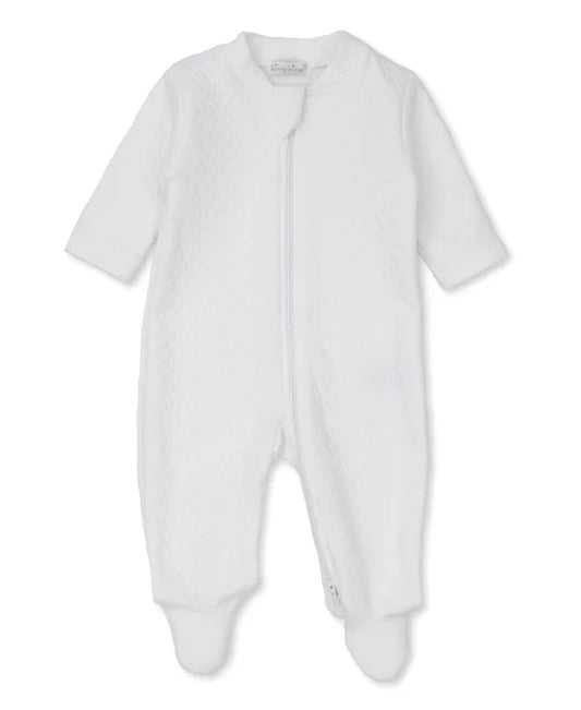 Kissy Kissy Jacquard Footie White