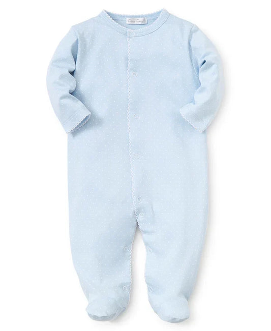 Kissy NEW Dots Print Footie-Lt. Blue/White