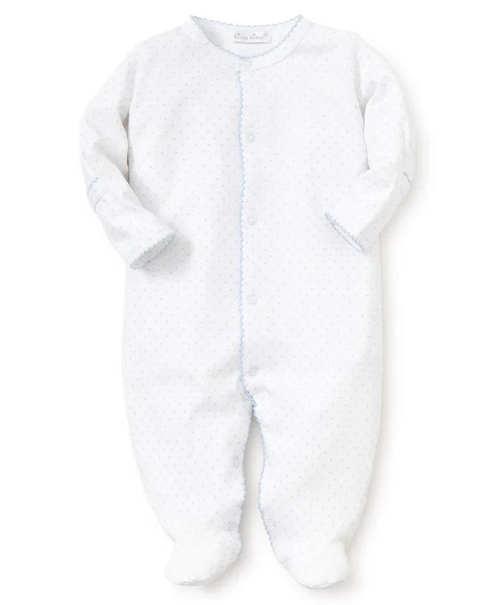 Kissy NEW Dots Print Footie-White/Lt. Blue