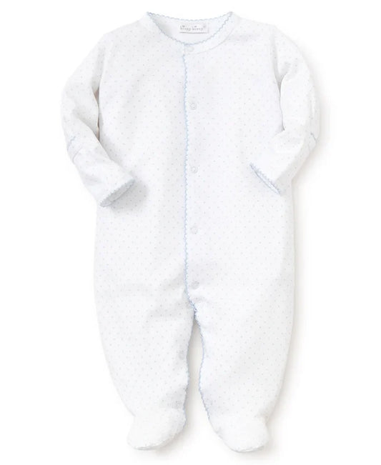 Kissy NEW Dots Print Footie-White/Lt. Blue
