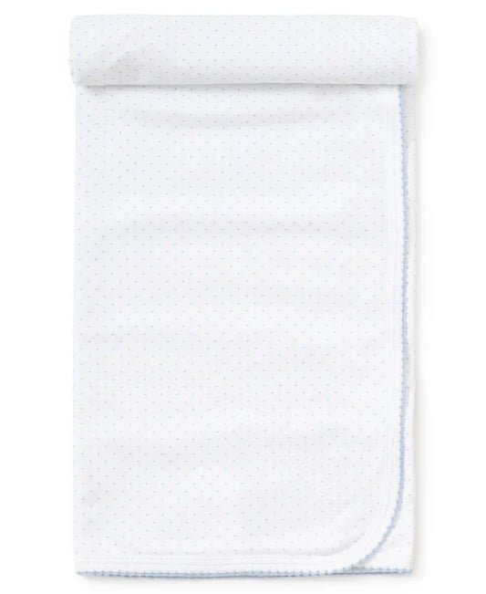 Kissy NEW White/Lt. Blue Dots Print Blanket