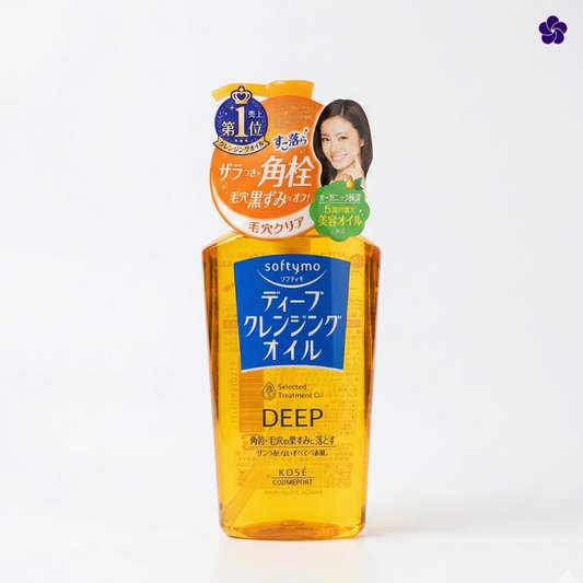 KOSE - Softymo Deep Cleansing Oil 230ml. Best Japanese makeup remover. Oil Cleanser. Murasaki Cosmetics Japanese skincare shop in Europe