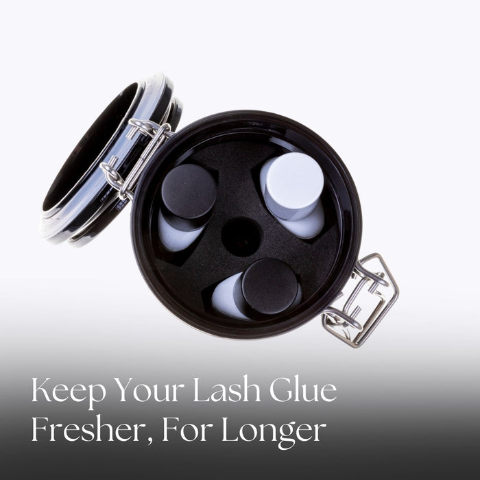 Lash Adhesives inside a Lash Glue Storage Container