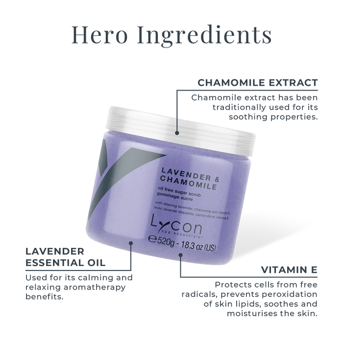 Lavender and Chamomile Sugar Scrub Key Ingredients