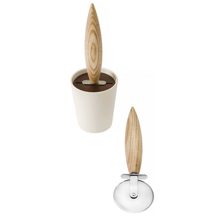 Legnoart Rotae Pizza Cutter with Light Ashwood Handle