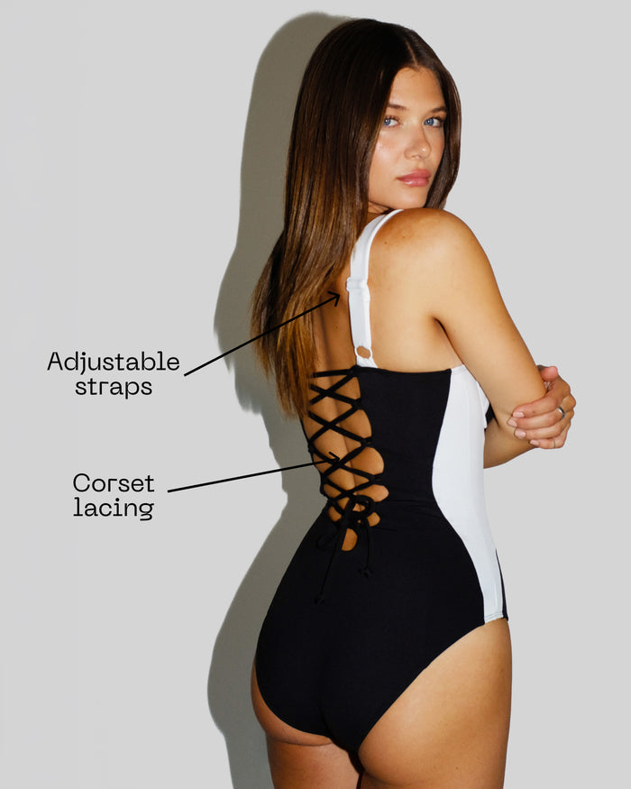 Detail graphic of Lifty - Contour Black/White highlighting the back