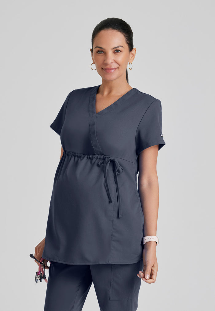 Lilah Top - Steel - Grey's Anatomy Scrubs