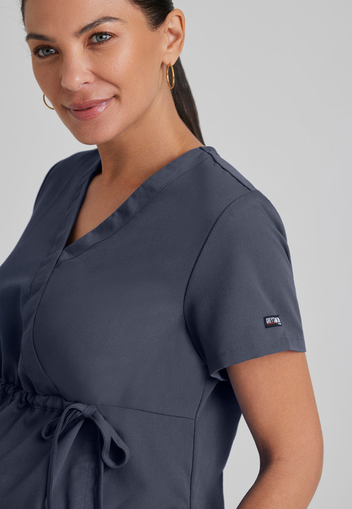 Lilah Top - Steel - Grey's Anatomy Scrubs