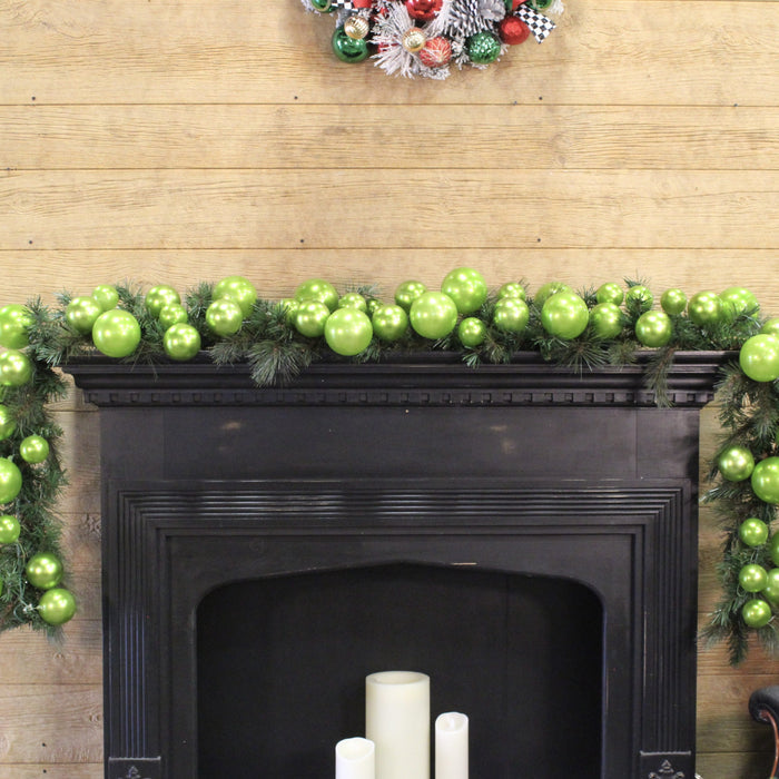 Lime Green Ball Garland, 10'
