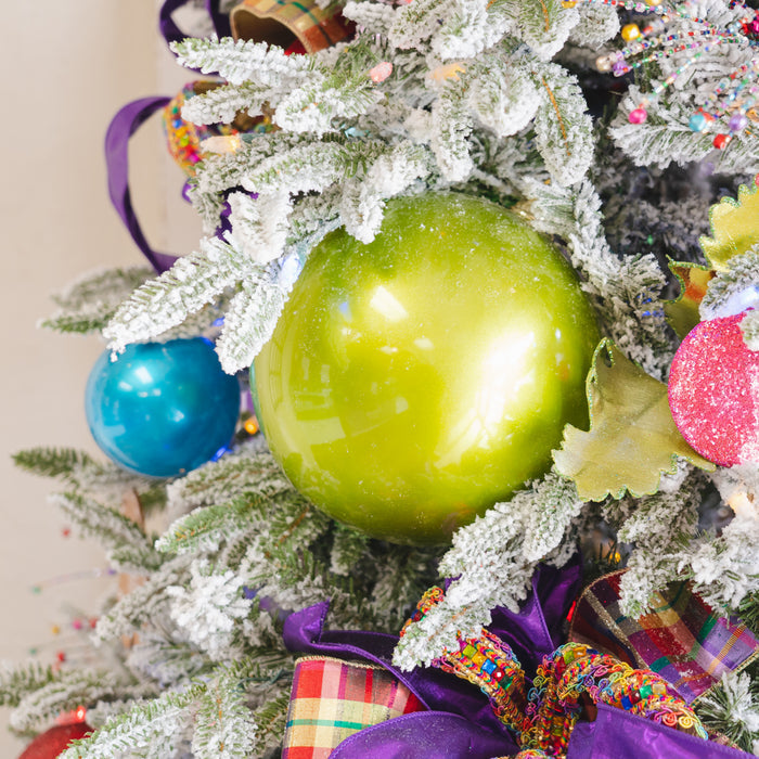 Lime Green Candy Apple Ball Ornament, 4"