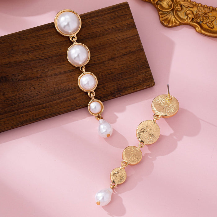 Linear Gradual Pearl Drop Earring | GOLD