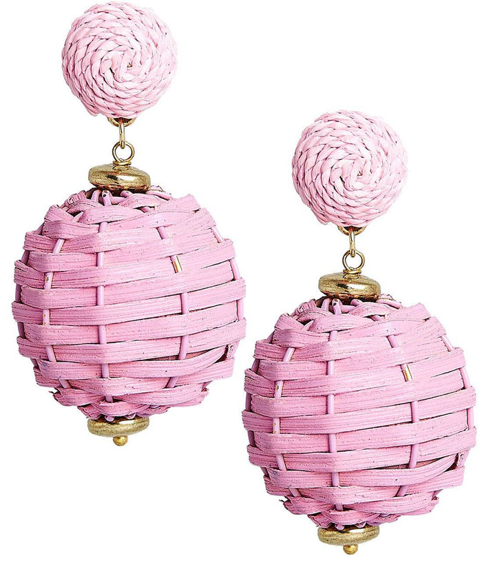 Lisi Lerch - Whidden Earring - Pink Wicker - Findlay Rowe Designs