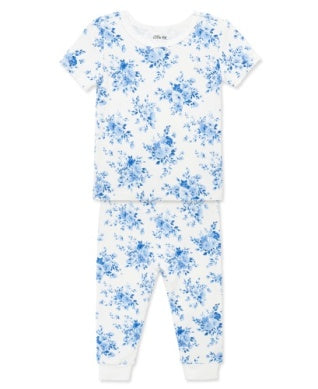 Little Me Blue Floral S/S PJ Set