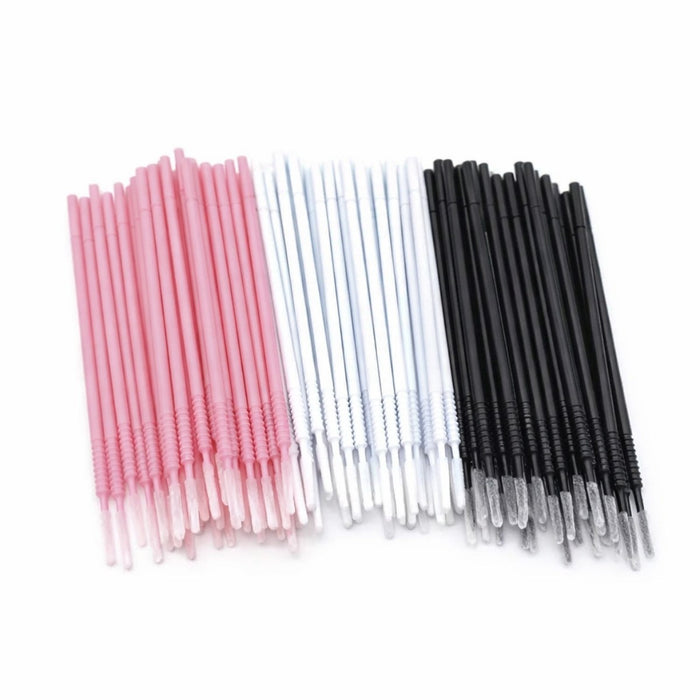 Long tip micro brush in 3 colours on white background