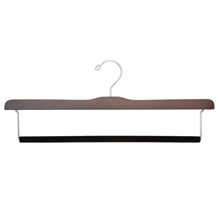 A KirbyAllison.com Luxury Wooden Felted Trouser Bar Hanger (Set of 5) with a trouser bar on a white background.