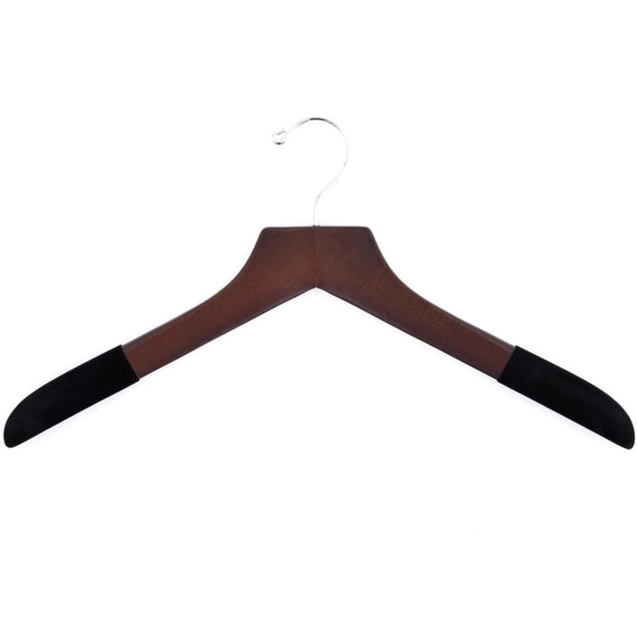 A KirbyAllison.com Luxury Wooden Sweater and Polo Hanger.