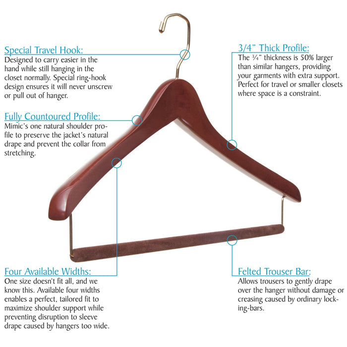 A Luxury Wooden Travel Hanger from KirbyAllison.com, ideal for small closets or travel.