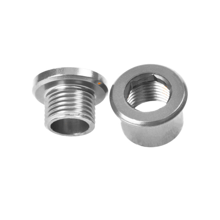 M8x6mm Chainring Bolt and Nut Set, 4 Pack - Silver