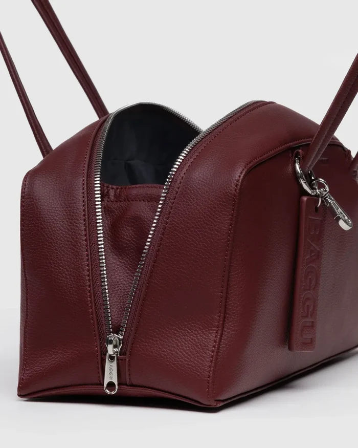 Mahogany Recycled Leather Bowler Bag