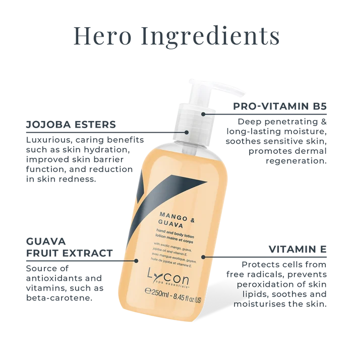 Mango and Guava Hand and Body Lotion Key Ingredients
